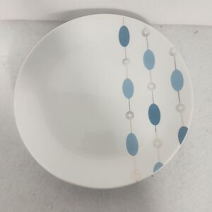 Set of 4 PIER 1 BLUE BEADED GARLAND 7.5" SALAD / APPETIZER / DESERT PLATES